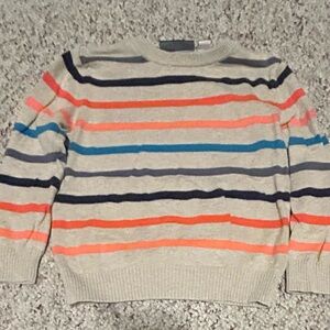 The Children's Place Beige Striped Crewneck Sweater